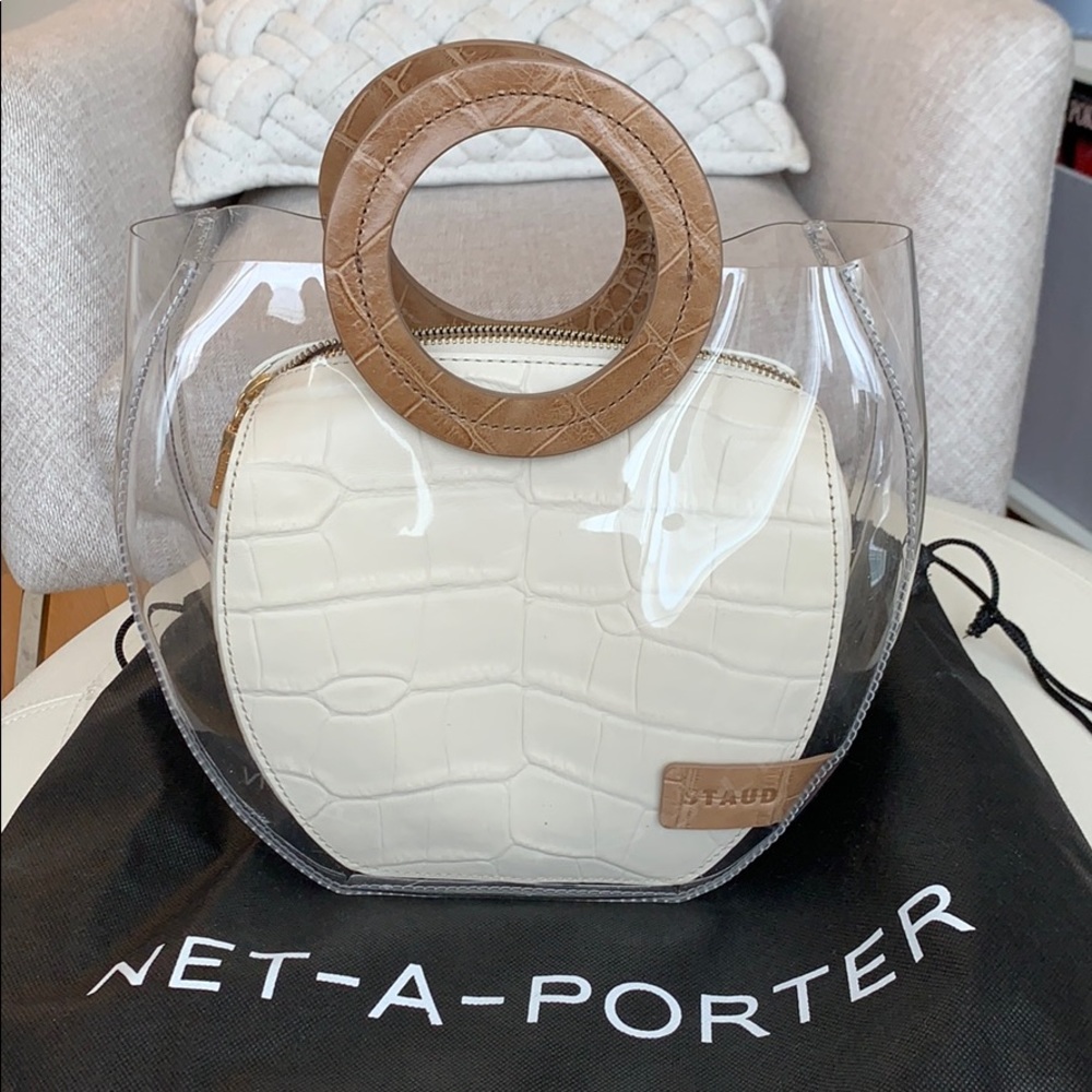 STAUD Frida PVC and Croc-Effect Leather Tote